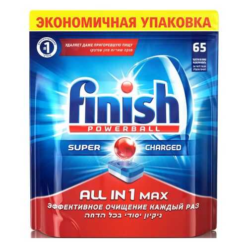 Таблетки для посудомоечной машины Finish all in 1 shine&protect 65 штук в Tescoma