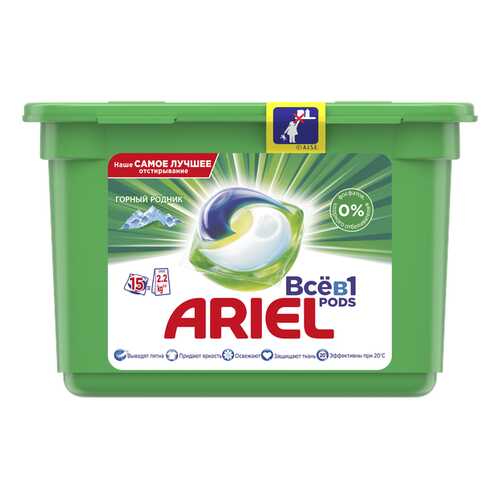 Капсулы для стирки Ariel liquid capsules горный родник 15 штук в Tescoma