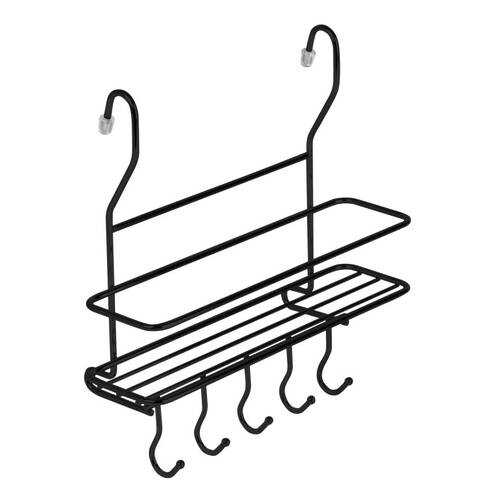 Полка на рейлинг малая с крючками, черный матовый, MX-402 BL в Tescoma